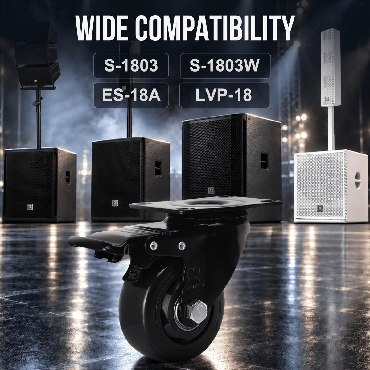 3-inch Heavy Duty Casters Set with Brake