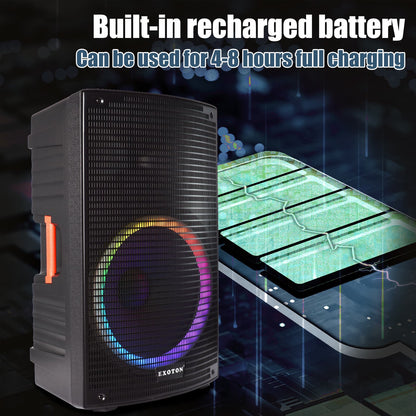 1800W 15-inch Bluetooth Rechargeable PA Active Speaker