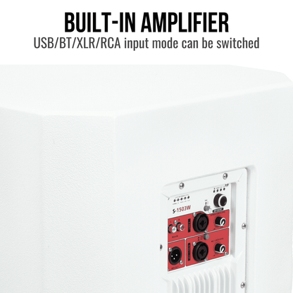 2000W 15-inch Bluetooth Column Loudspeakers (White)