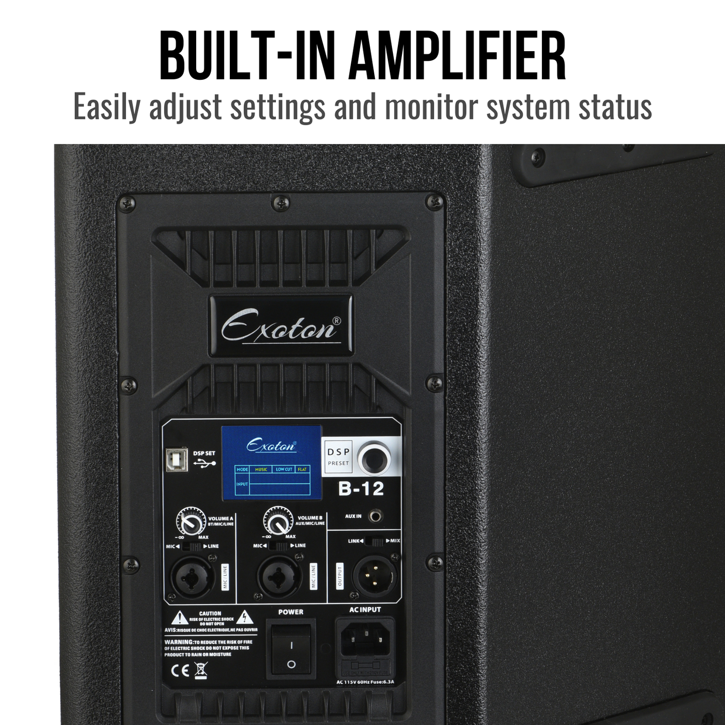 800W 12-inch Active Bluetooth Coaxial Monitor Speaker