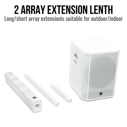 2000W 15-inch Bluetooth Column Loudspeakers (White)