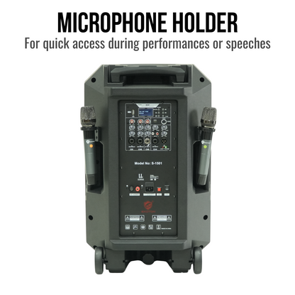 1600W 15-inch Bluetooth Portable PA System With Wireless Mic