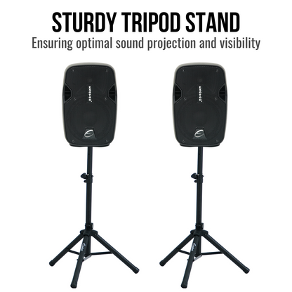 1200W 8-inch 2-Way Bluetooth Powered PA Speakers With Microphone