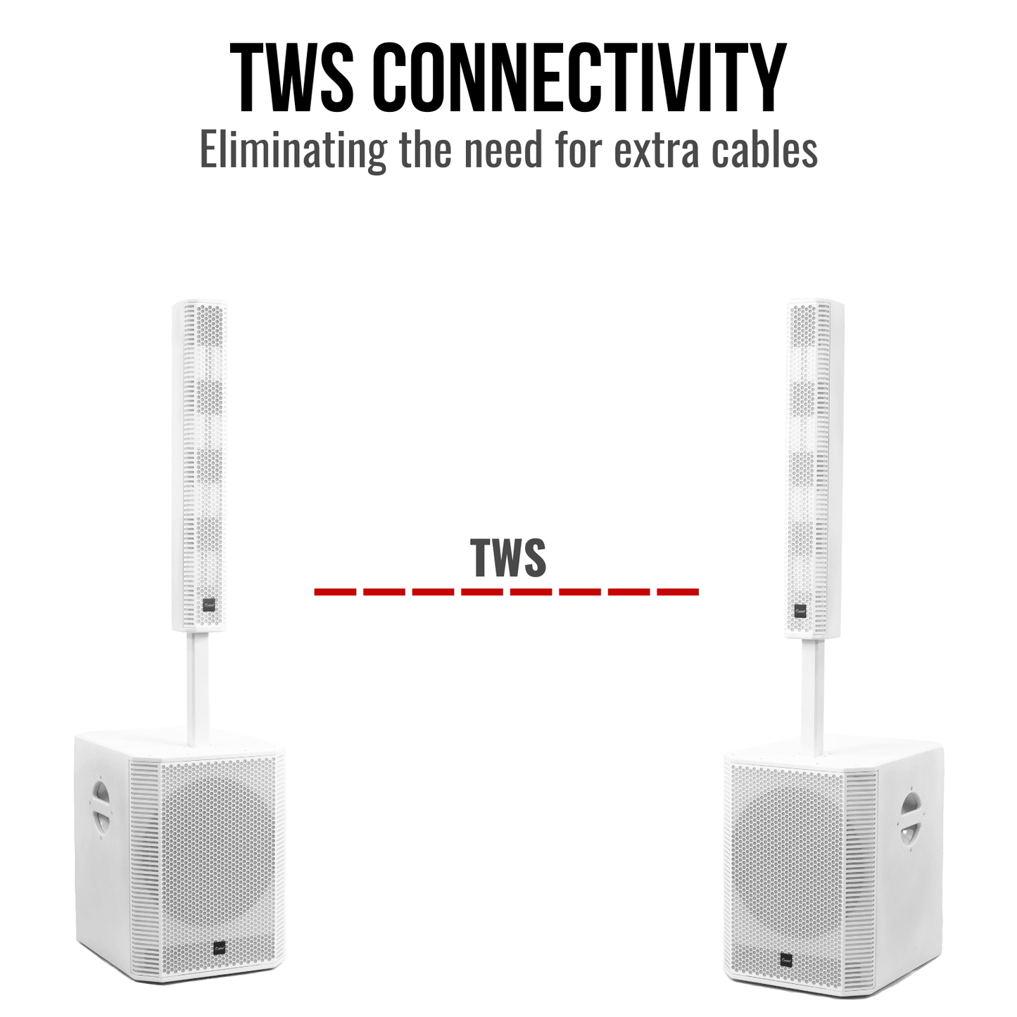 2000W 15-inch Bluetooth Column Loudspeakers (White)